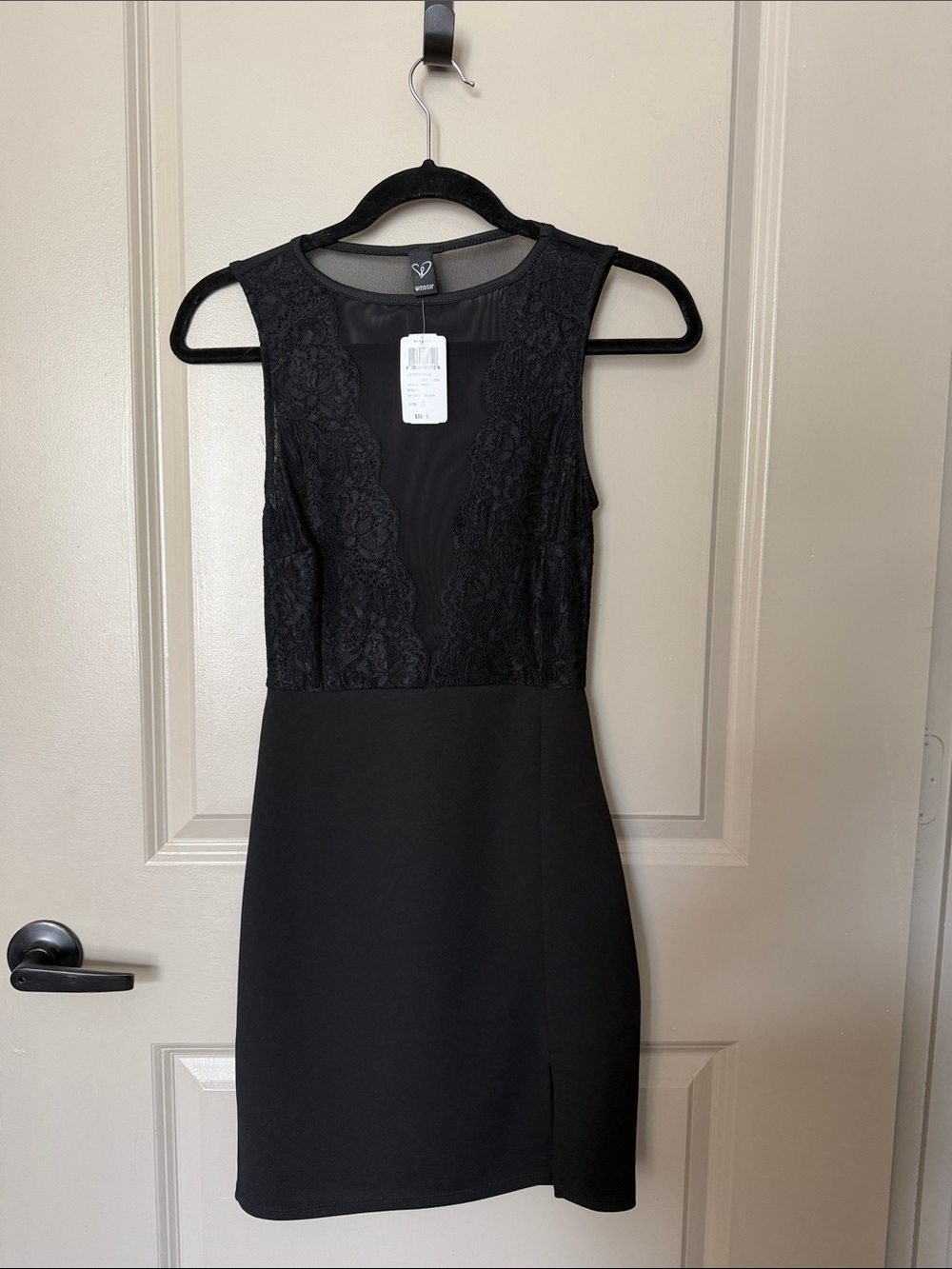 Windsor Black Lace Bodice Mini Dress
